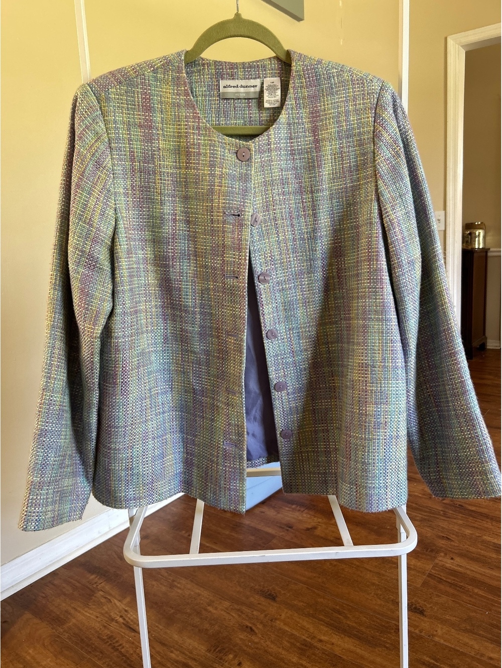 Alfred Dunner Petite Women's Multicolor Tweed Jacket Size 14P